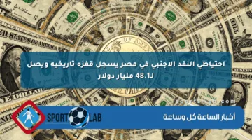 احتياطي النقد الأجنبي في مصر يسجل قفزة تاريخية ويصل لـ48.1 مليار دولار